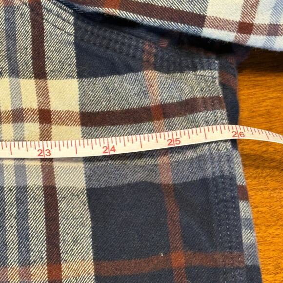 Carhartt Loose Fit Heavy Flannel Shirt XL Tall Raw Bottom Edge Distressed - Picture 9 of 16